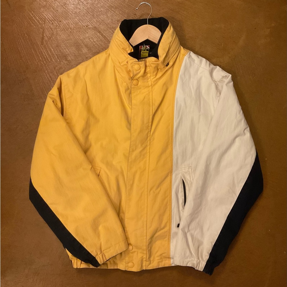 Nautica Men's Yellow and White Colorblock Windbreaker